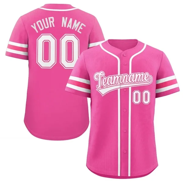 Unisex Pink & White Baseball Jersey – Custom Name & Number