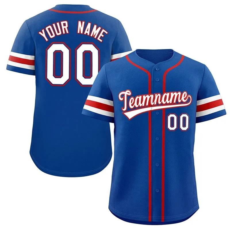 Unisex Blue & White Red Baseball Jersey – Custom Name & Number - Image 1