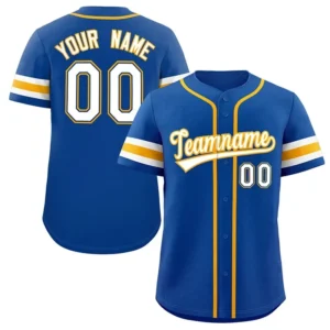 Unisex Blue & White Yellow Baseball Jersey – Custom Name & Number