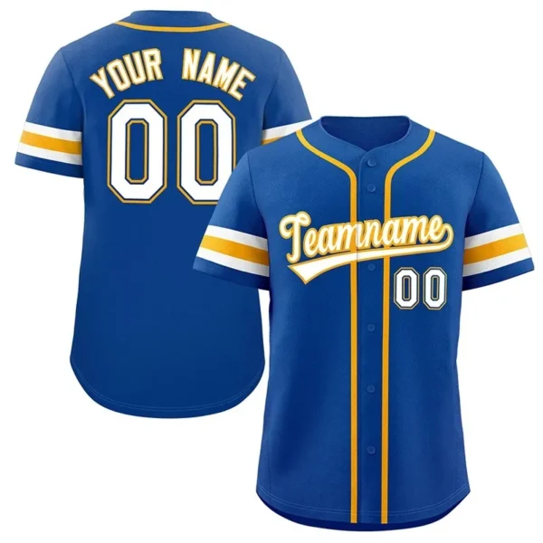 Unisex Blue & White Yellow Baseball Jersey – Custom Name & Number