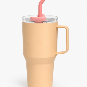 Insulated Tumbler with Handle and Straw - Image 2